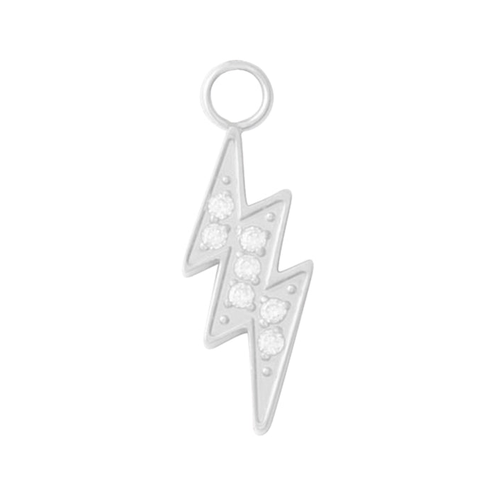 Titanium Lightening Charm - Clear CZ