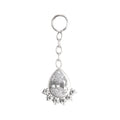 Titanium Lotus Charm - Clear CZ