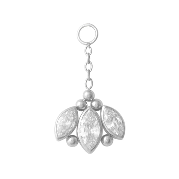 Titanium Mothra Charm - Clear CZ