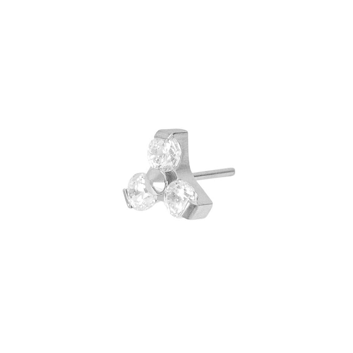 Titanium Triple Threadless End - Clear CZ (18g/16g)