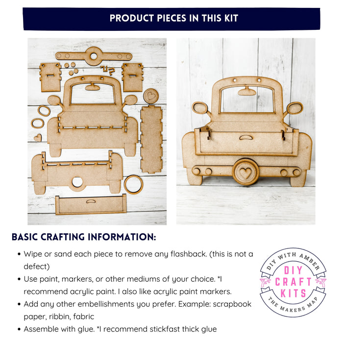 Truck Base Box for Interchangeable inserts DIY Craft Kit