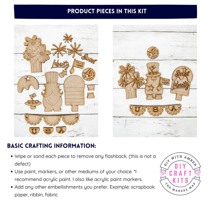 Uncle Sam Insert for Interchangeable bases DIY Craft Kit
