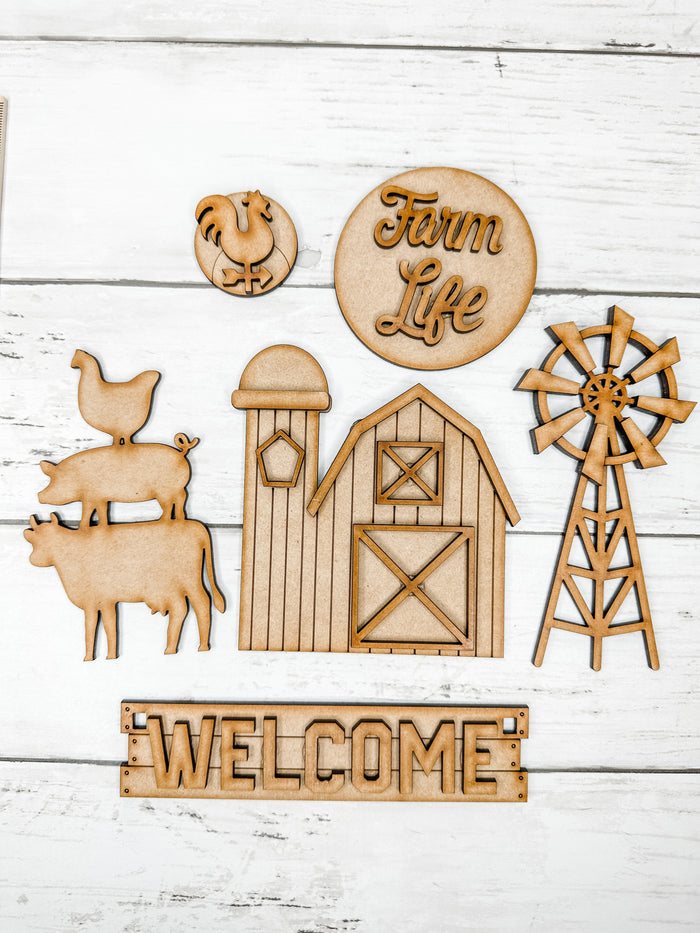Welcome Barn Insert for Interchangeable bases DIY Craft Kit