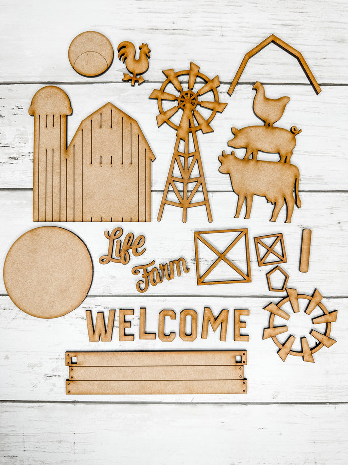 Welcome Barn Insert for Interchangeable bases DIY Craft Kit