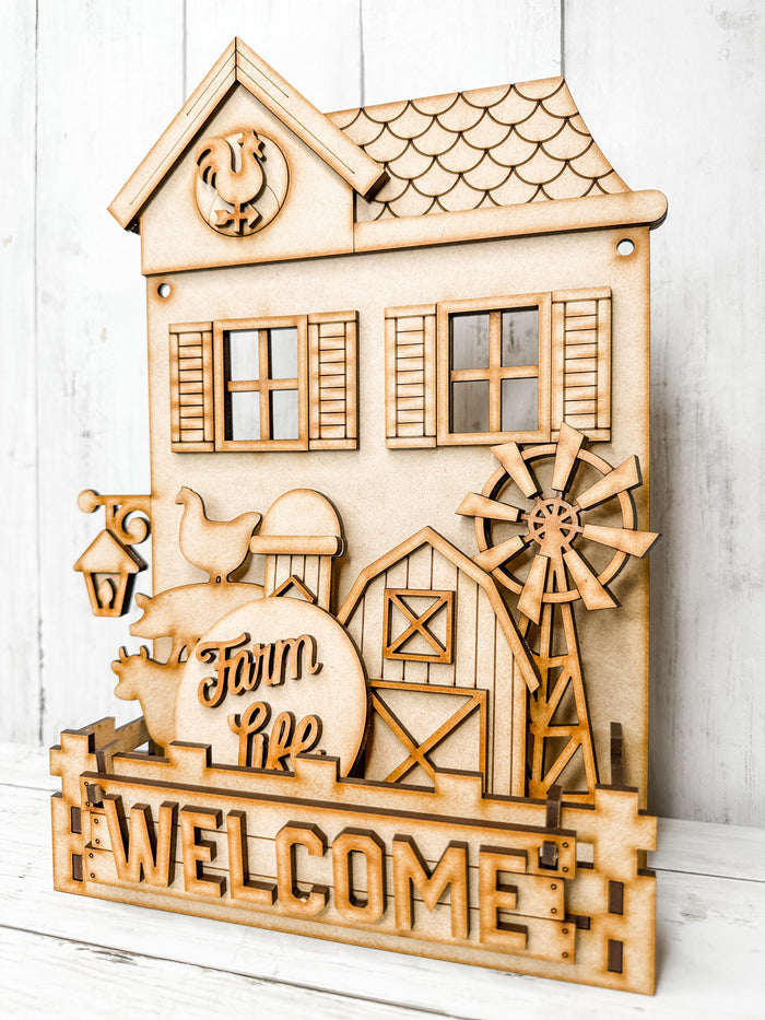 Welcome Barn Insert for Interchangeable bases DIY Craft Kit