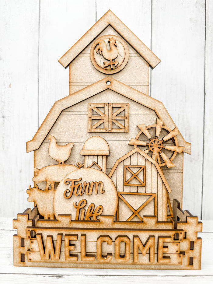 Welcome Barn Insert for Interchangeable bases DIY Craft Kit