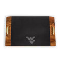 West Virginia Mountaineers Acacia Wood Serving Tray – Slate Cheese Board, Brass Handle Licensed - YinzerShop
