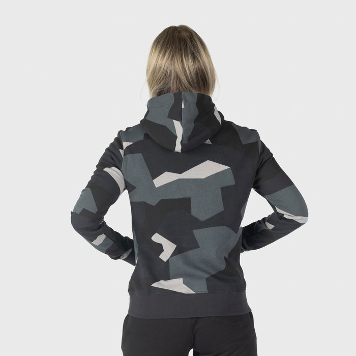 Women's Premium Hoodie, Shieldmaiden, M90 Grey Camo - Grimfrost