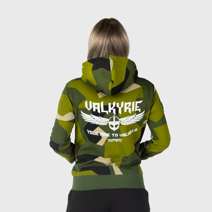 Women's Premium Zip Hoodie, Valkyrie, M90 Green Camo