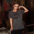 Women's Side Snap Tee, Shieldmaiden, Washed Grey - Grimfrost